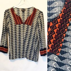 Lucky Brand 🍀 Ikat Boho Blouse (M)
